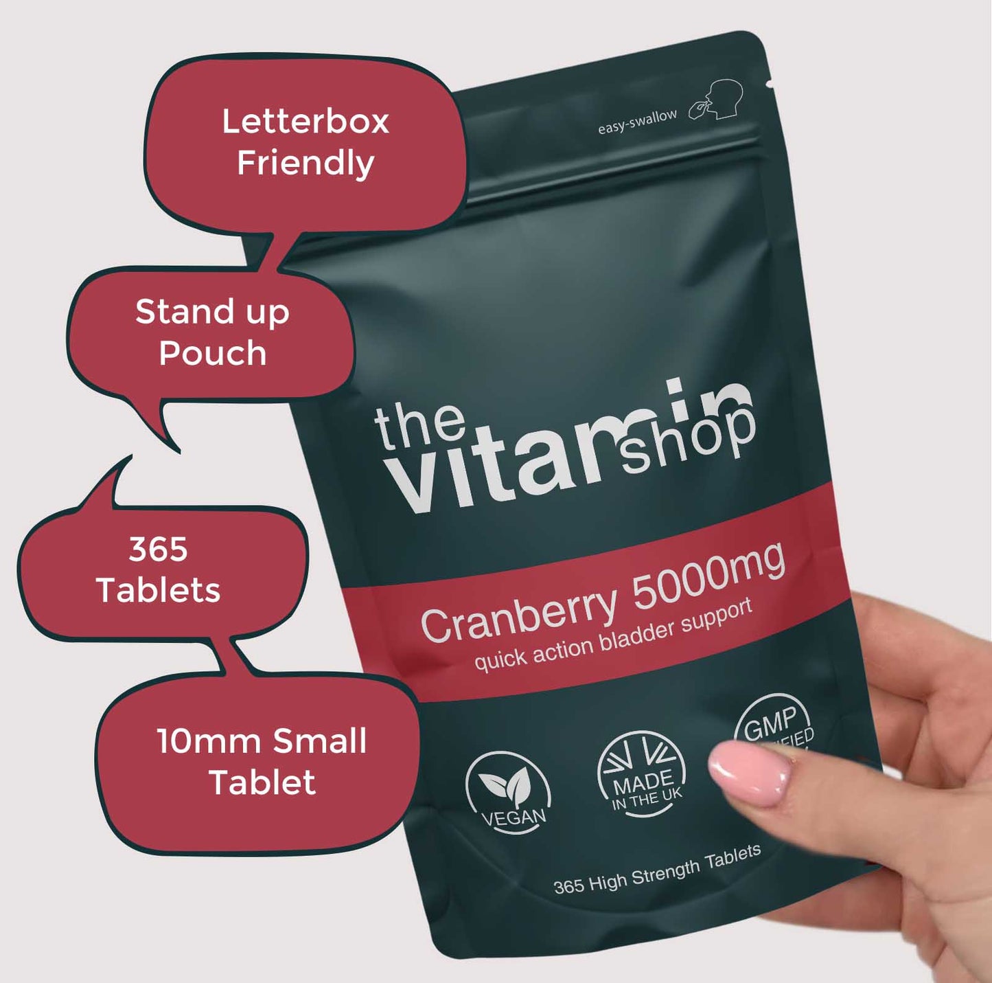 Cranberry 5000mg High Strength Tablets For Bladder Health (365 Tablets)