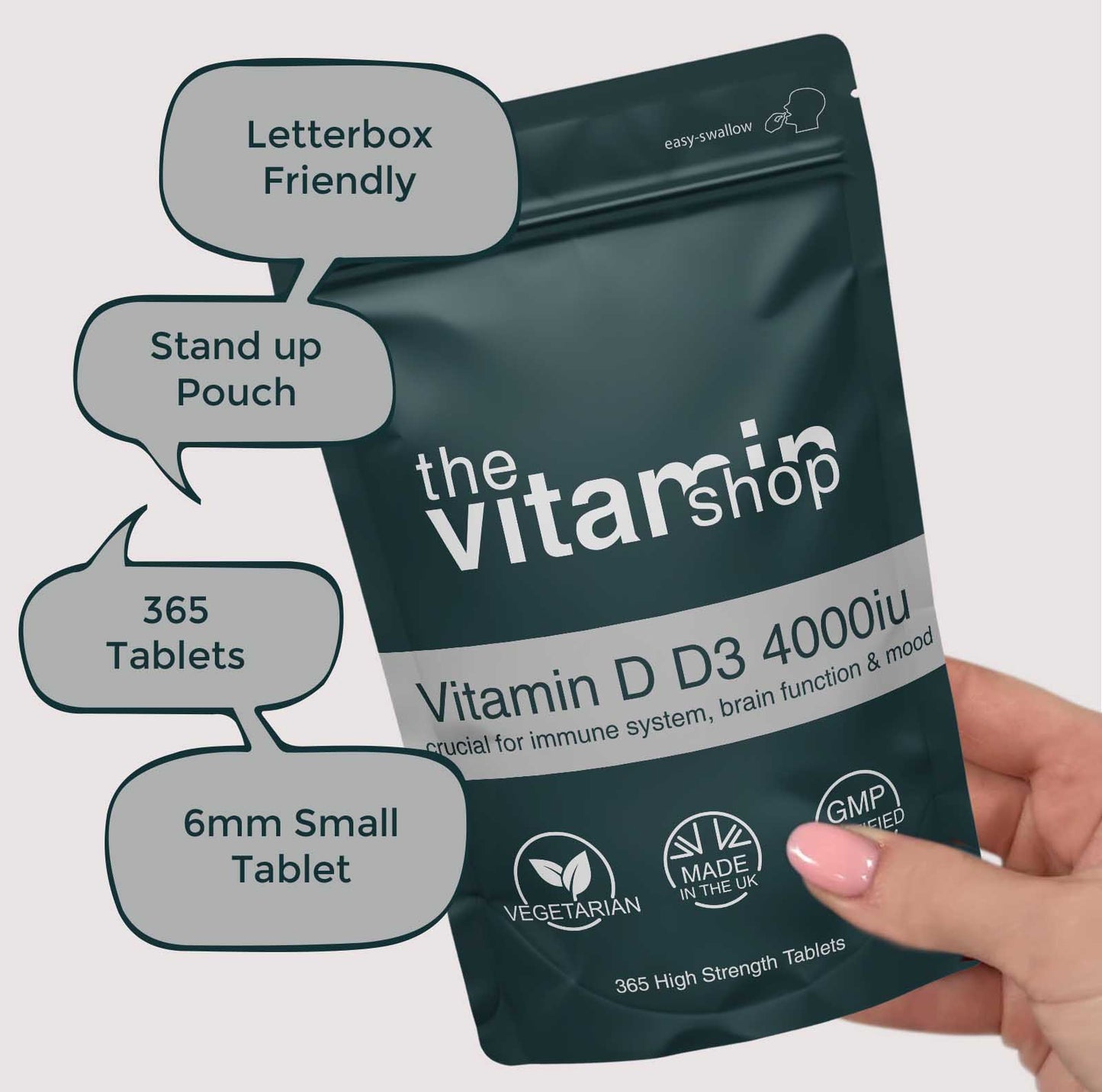 Vitamin D D3 4000iu High Strength Tablets - The Sunshine Vitamin (365 Tablets)