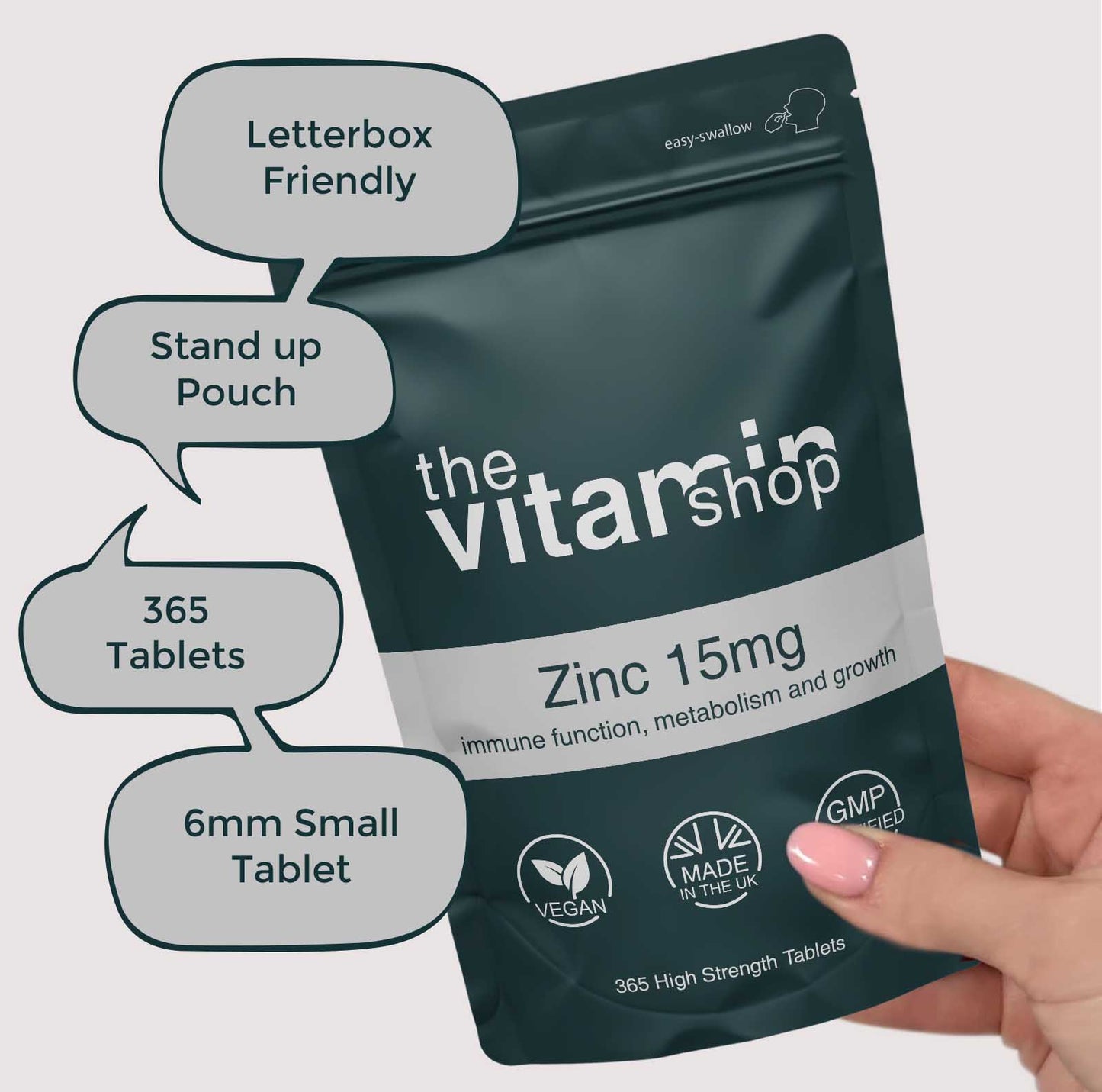 Zinc 15mg Extra High Strength Tablets For Immune System & Metabolism (365 Tablets)