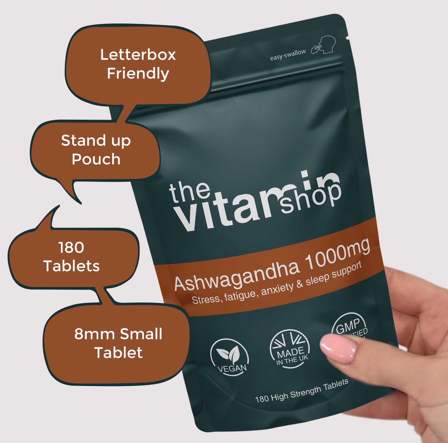 Ashwagandha Root 1000mg Vegan Tablets For Stress, Fatigue, Anxiety & Sleep (180 Tablets)