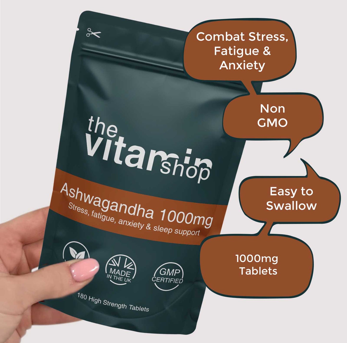 Ashwagandha Root 1000mg Vegan Tablets For Stress, Fatigue, Anxiety & Sleep (180 Tablets)