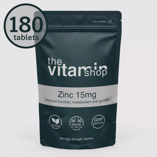 Zinc 15mg Extra High Strength Tablets For Immune System & Metabolism (180 Tablets)