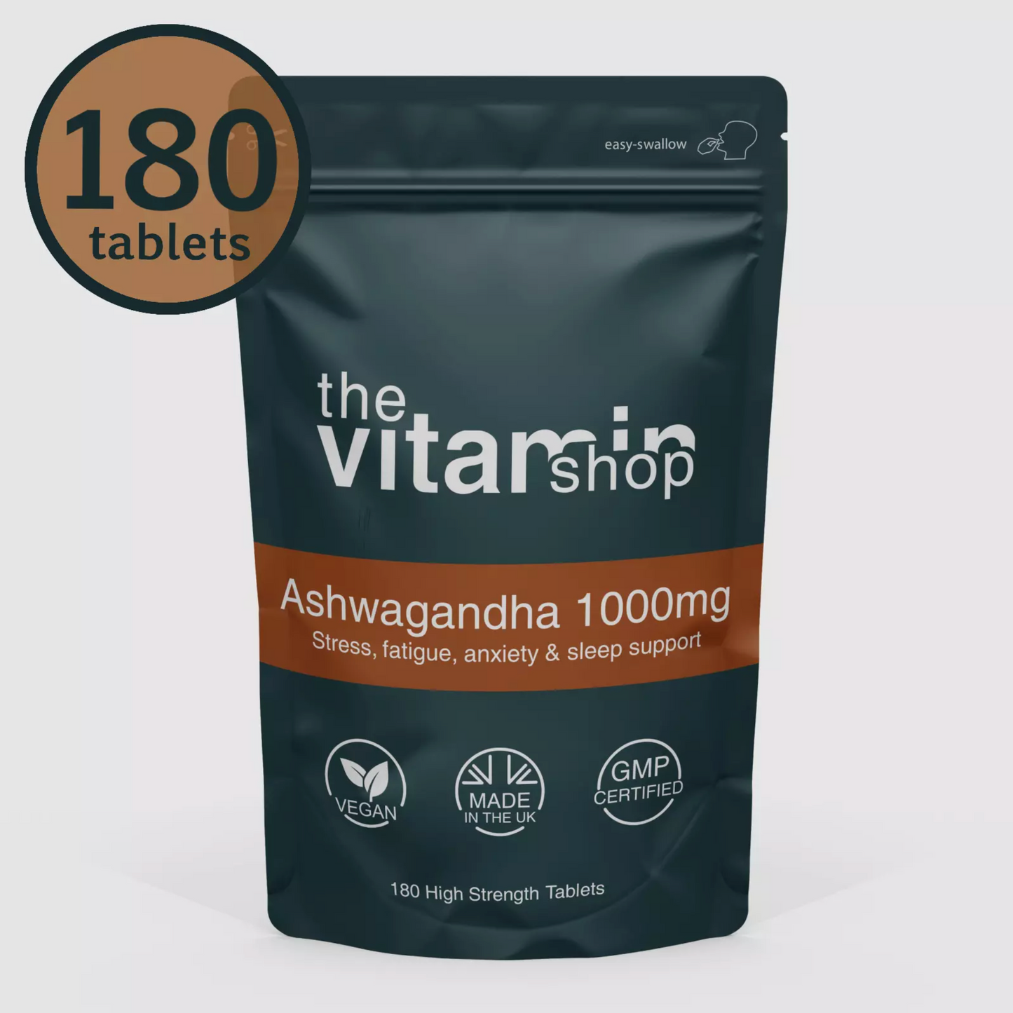 Ashwagandha Root 1000mg Vegan Tablets For Stress, Fatigue, Anxiety & Sleep (180 Tablets)