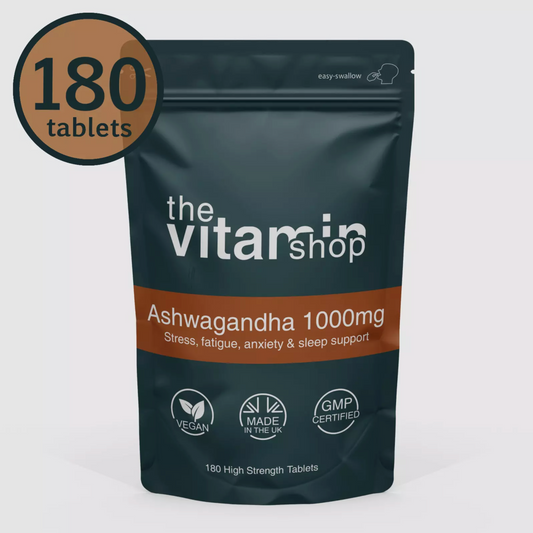 Ashwagandha Root 1000mg Vegan Tablets For Stress, Fatigue, Anxiety & Sleep (180 Tablets)