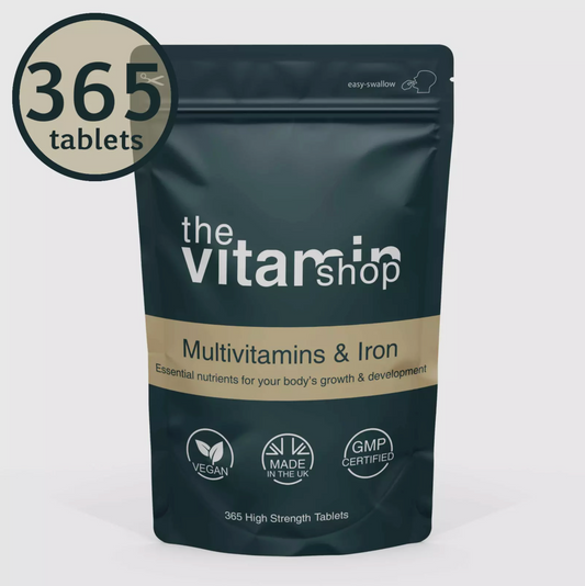 Multivitamin and Iron For General Health & Wellbeing | Vitamins A, D, E, C, B1, B2, B6, B12, Niacin &Folic Acid (365 Tablets)
