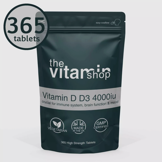 Vitamin D D3 4000iu High Strength Tablets - The Sunshine Vitamin (365 Tablets)