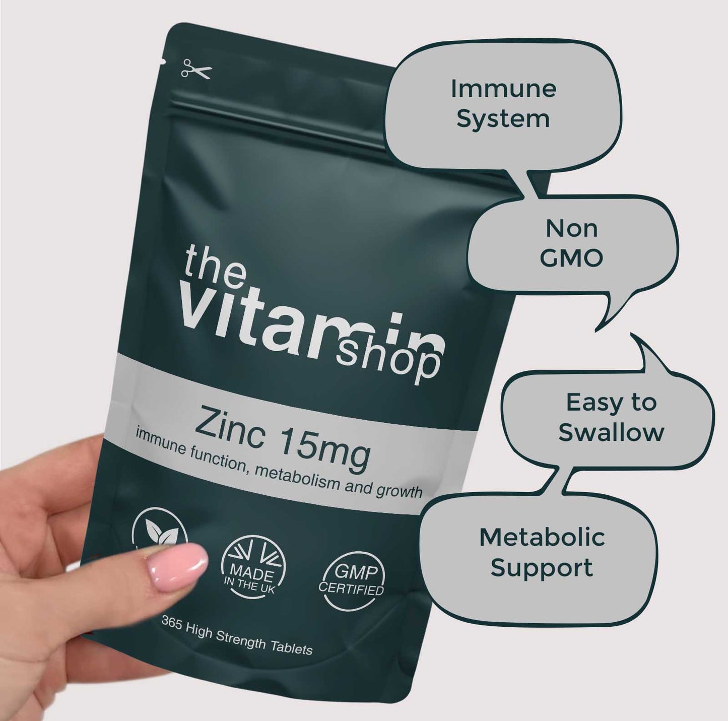 Zinc 15mg Extra High Strength Tablets For Immune System & Metabolism (365 Tablets)
